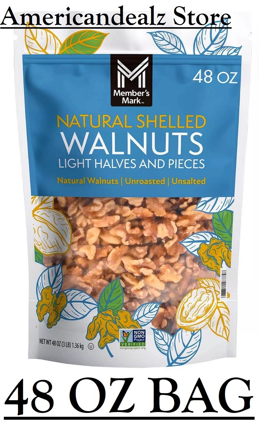 Natural Shelled Walnuts {3 lbs.}Member's Mark. FREE SHIPPING. gallery