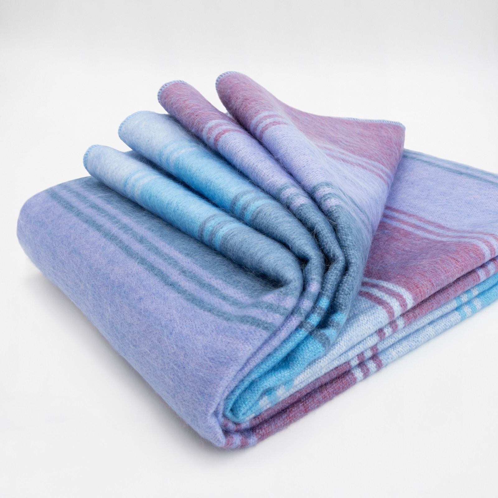 SOFT & WARM STRIPED ALPACA WOOL BLANKET QUEEN BED SOFA THROW PURPLE TURQUOISE gallery