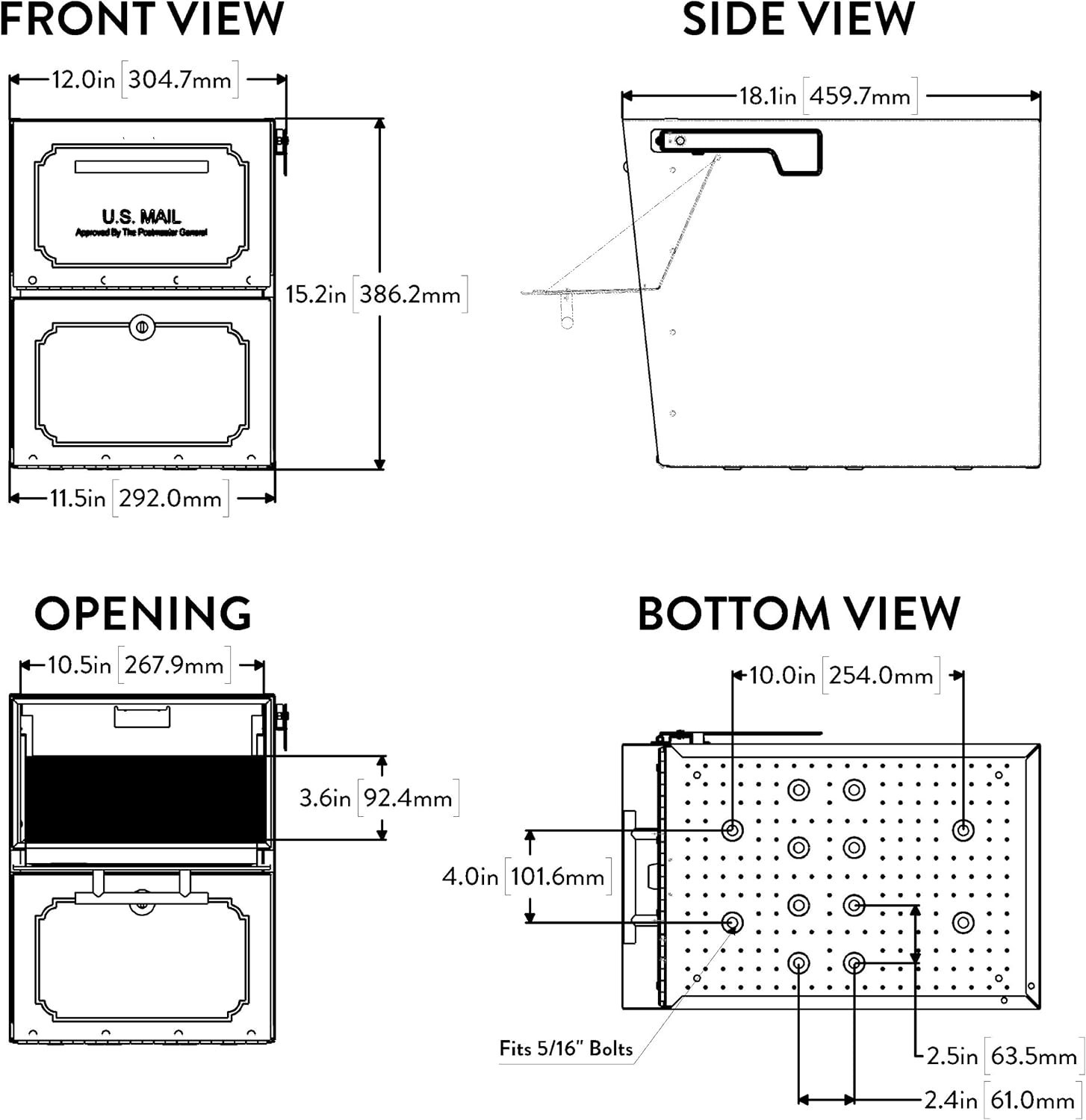 Architectural Mailboxes 6200B-10 Oasis Classic Locking Post Mount Parcel Mailbox gallery