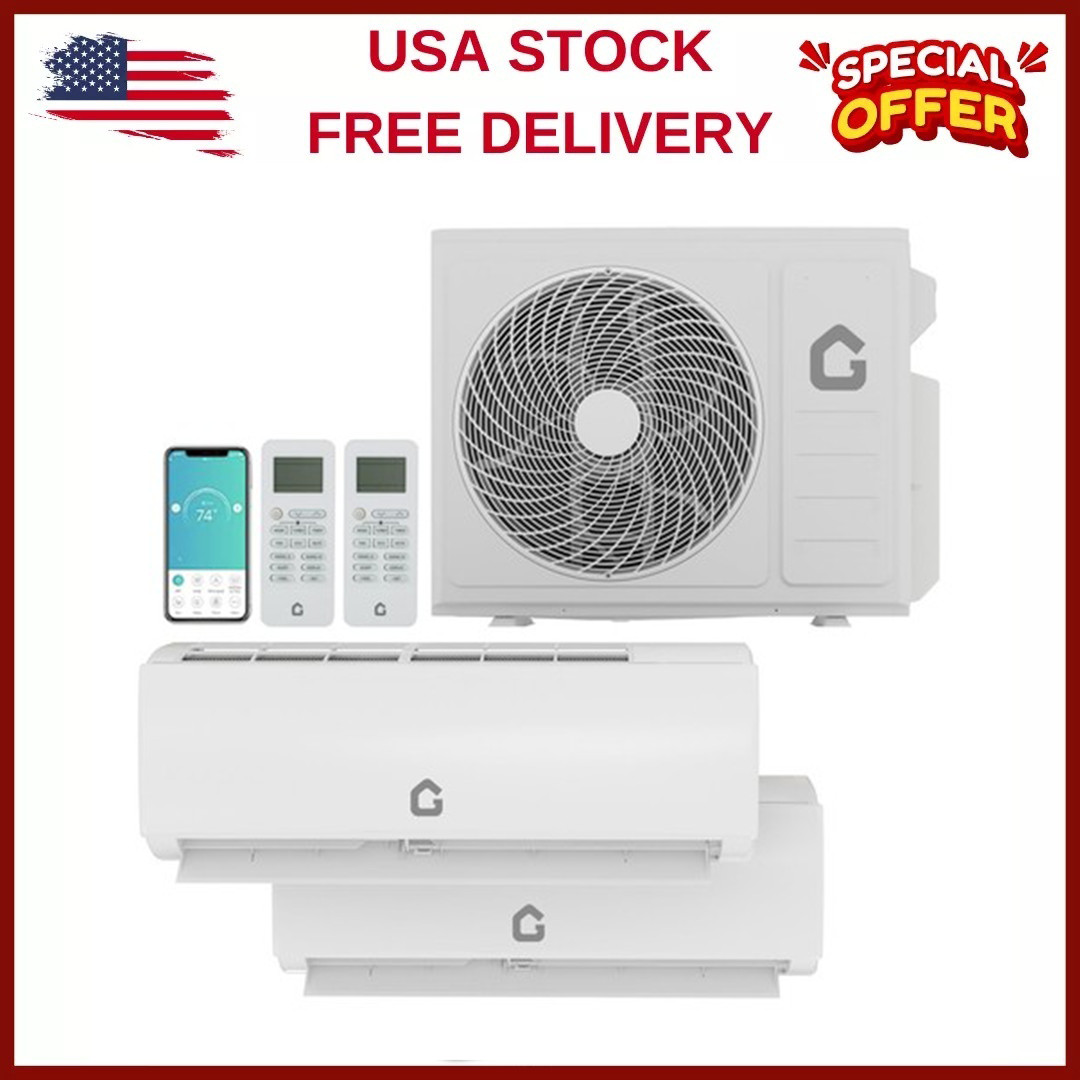 18000 BTU Dual 2 Zone Mini Split Air Conditioner & Heat Pump 9000 BTU+ 9000 BTU gallery