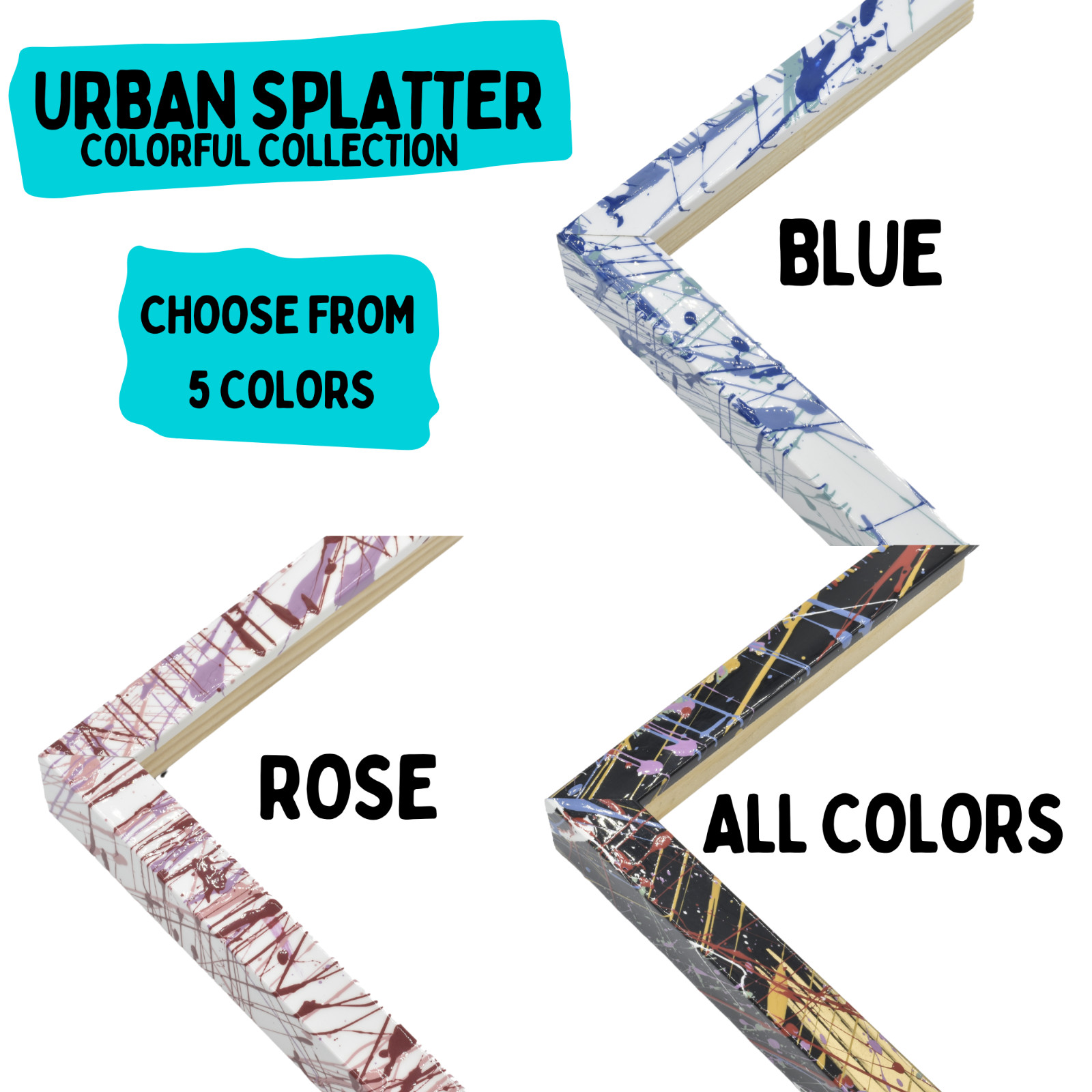 Colorful Urban Splatter Picture Frame Ready To Hang UV Protected Acrylic Glass gallery