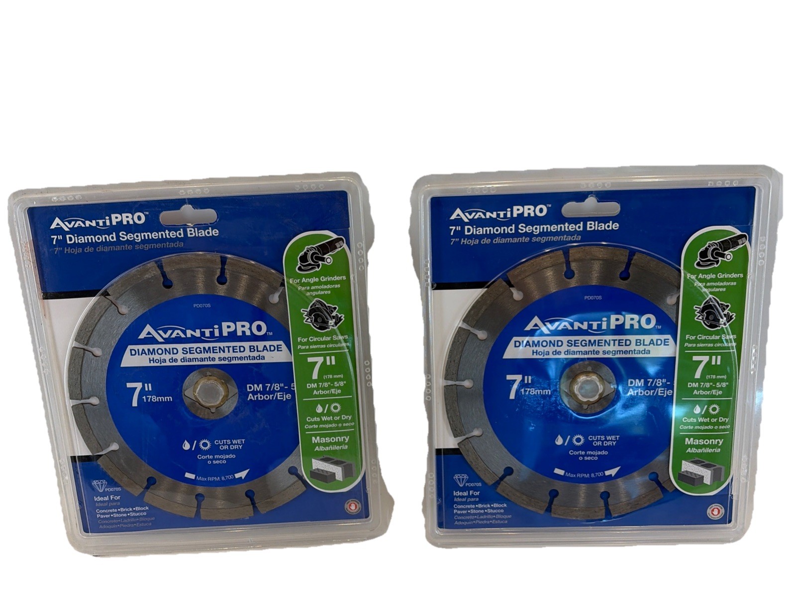 Avanti Pro 7 in Segmented Diamond Masonry Blade Wet Dry 2 Pack 7/8 Or 5/8 Arbor gallery