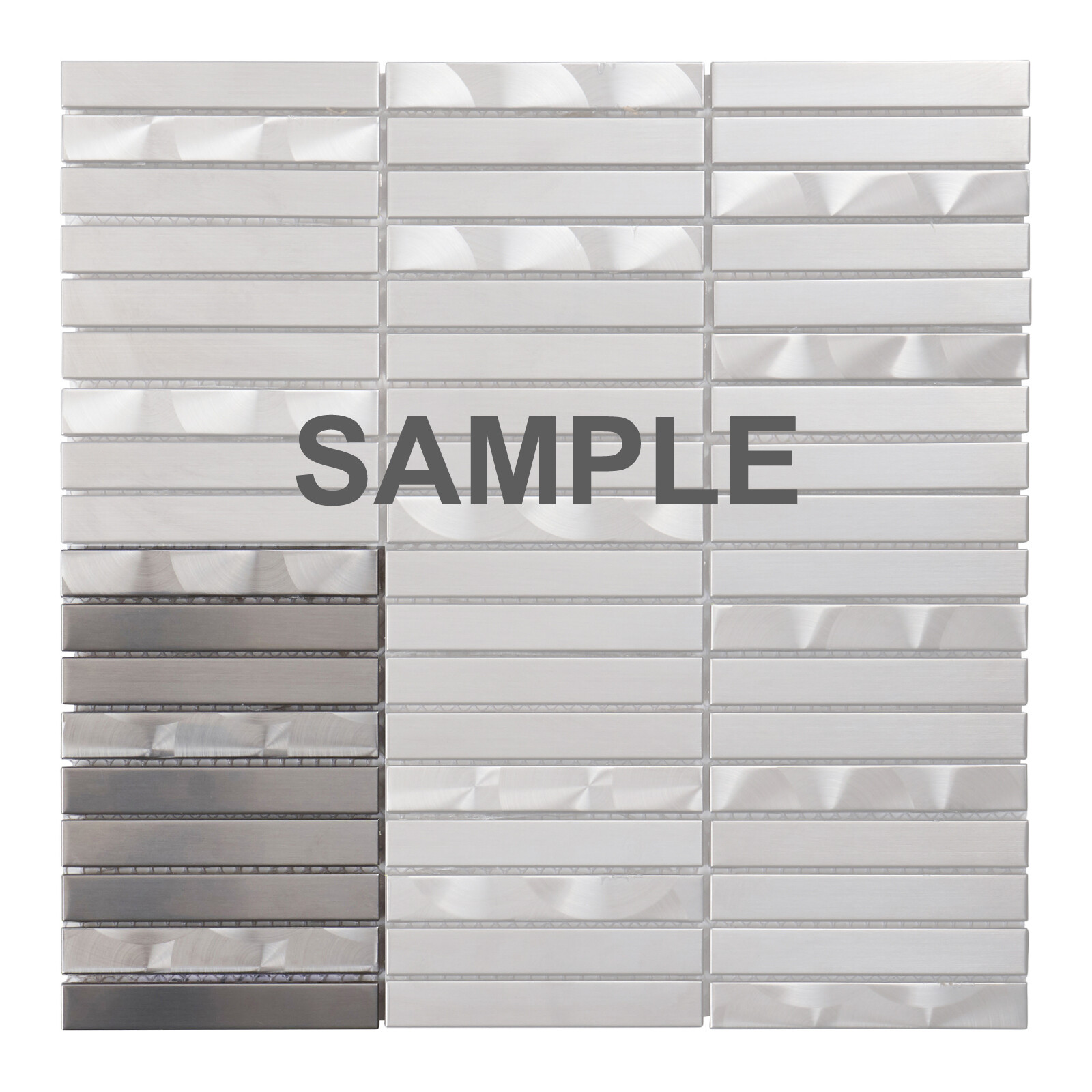 Brushed Nickle Stainless Steel Metallic Swirling Effect Mosaic Tile Backsplash gallery