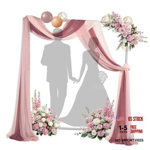 Wedding Arch Backdrop Stand for Ceremony, 7x6 FT Large Square Metal Arch 7*6 ft gallery