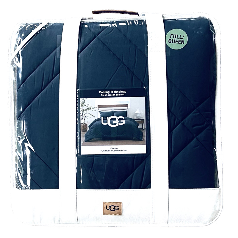 NWT UGG ®Full/Queen "Haven" Comforter Set &Two Shams-Color "Imperial Blue" Navy. gallery