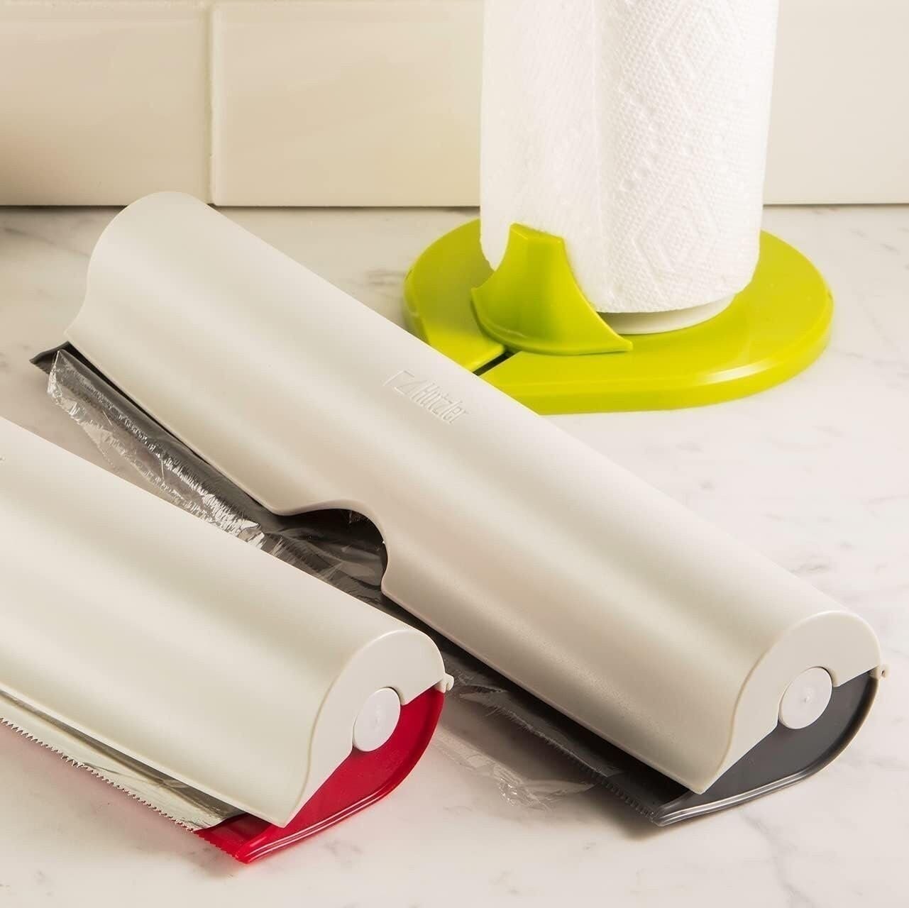 Refillable Wrap Dispenser - Stores & Dispenses Foil, Plastic Wrap, Wax Paper gallery