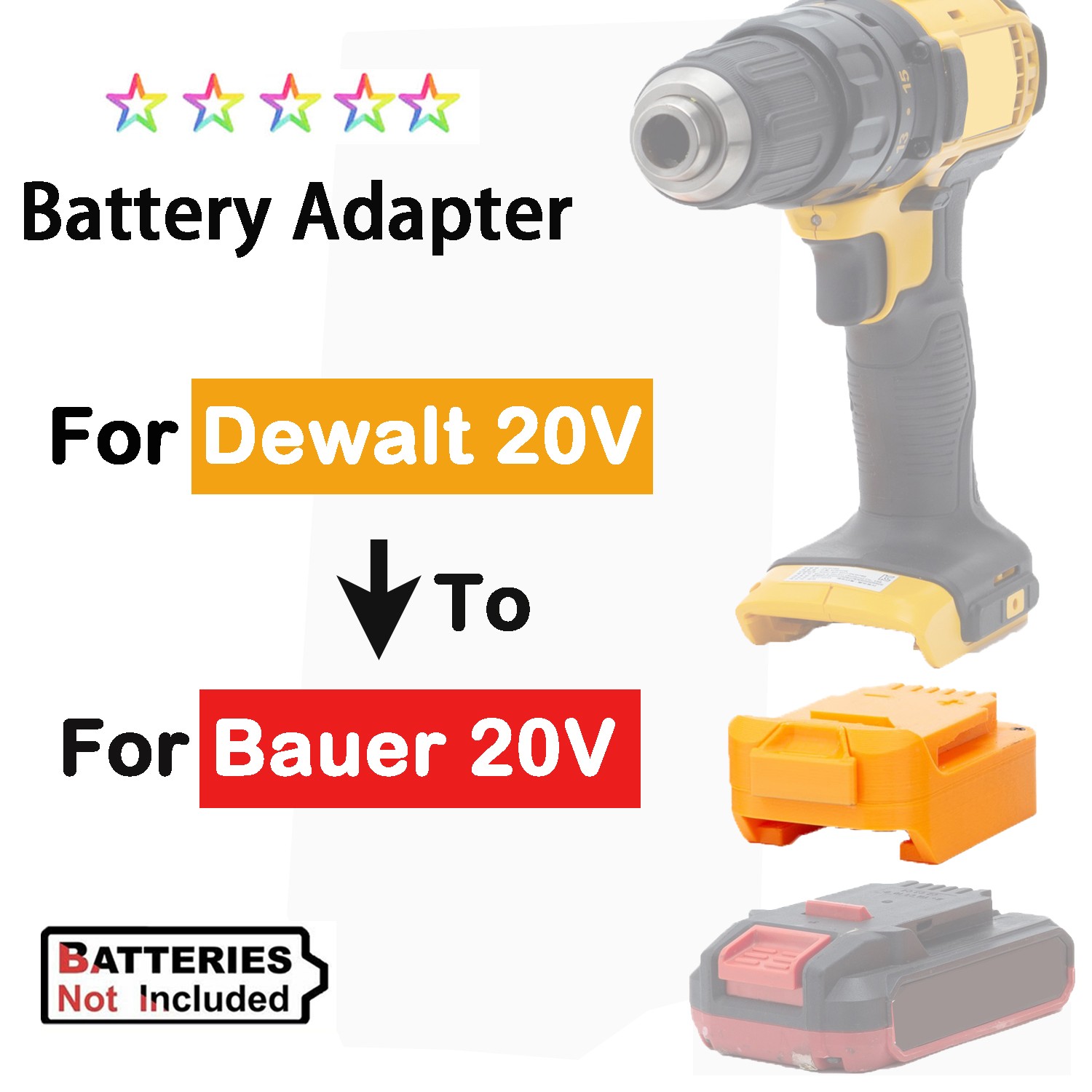 Adapter Converter For Bauer 20V Battery to for Dewalt 20V Li-ion Tools Connector gallery