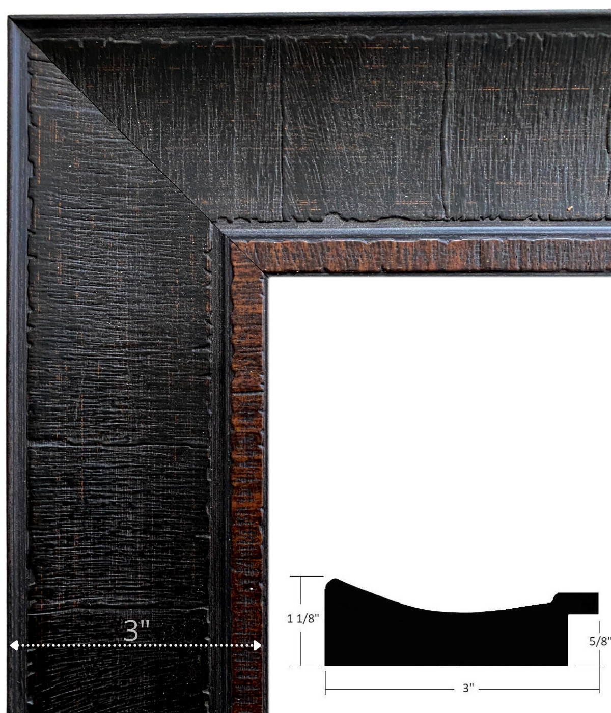West Frames Lodge Rustic Distressed Dark Espresso Walnut Wall Picture Frame 3" gallery