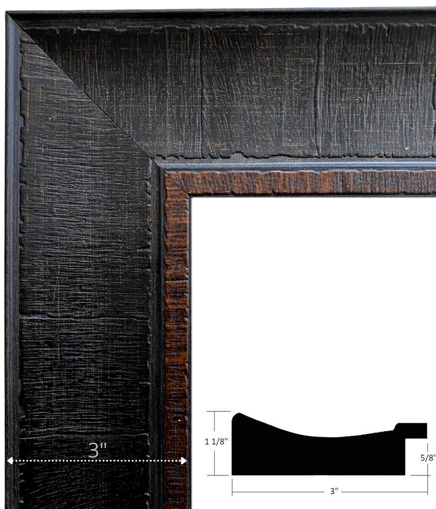 West Frames Lodge Rustic Distressed Dark Espresso Walnut Wall Picture Frame 3"