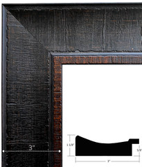 West Frames Lodge Rustic Distressed Dark Espresso Walnut Wall Picture Frame 3″