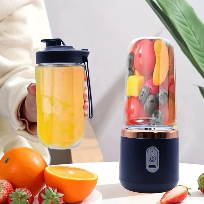 Wireless Portable Blender 400ml Single Double Cup Set 6 Stainless Steel Blades gallery