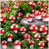 60pcs Mini Resin Mushrooms for Crafts 0.7" 0.5" 0.4" Tiny Fairy Garden Decor Lit gallery
