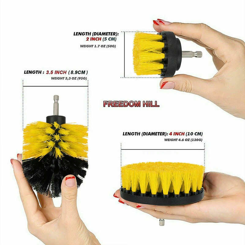 Drill Brush Attachment Set Power Scrubber Cleaning Kit Combo Scrub Tub Clean gallery