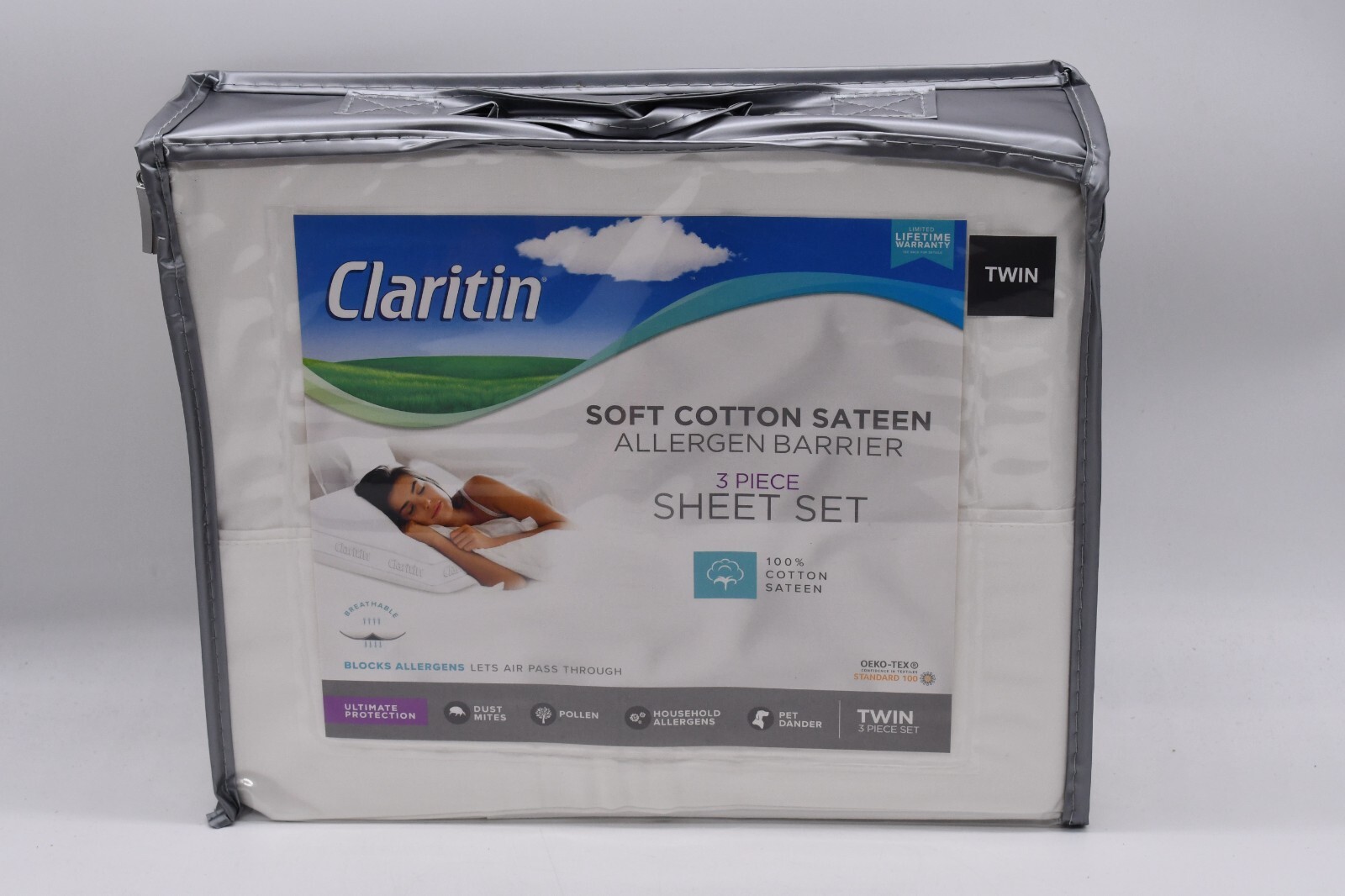 Claritin Ultimate Sheet Set - Soft Cotton Sateen - Twin Size - White - 3 PIECE gallery