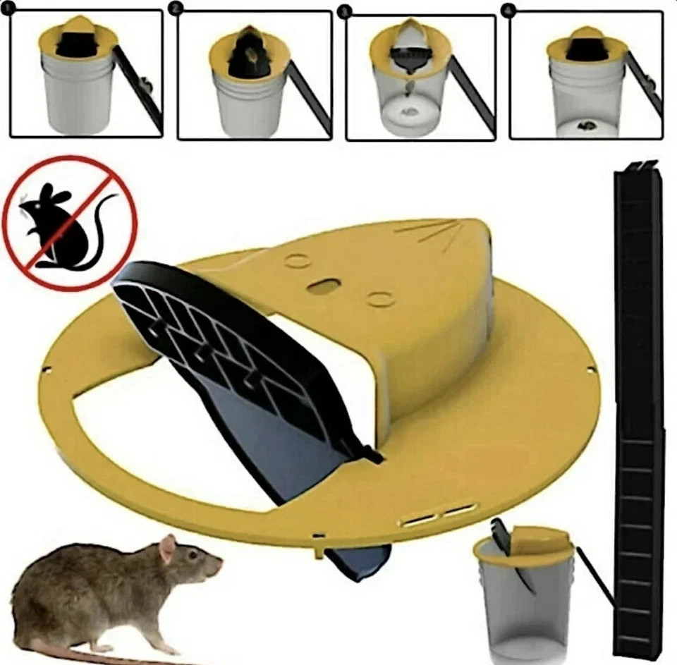 Mouse Rat Trap Flip & Slide Mouse Trap Bucket Catcher Mousetrap Slide Bucket Lid gallery