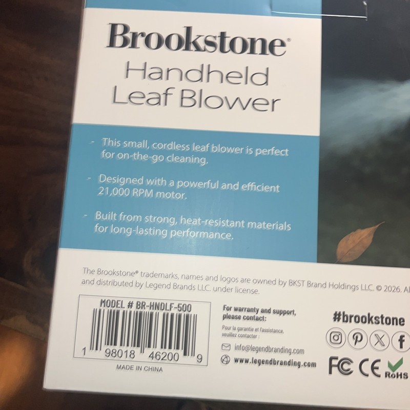 NIB BROOKSTONE HANDHELD LEAF & DEBRIS BLOWER 21,000 RPM RECHARGABLE BATTERY gallery