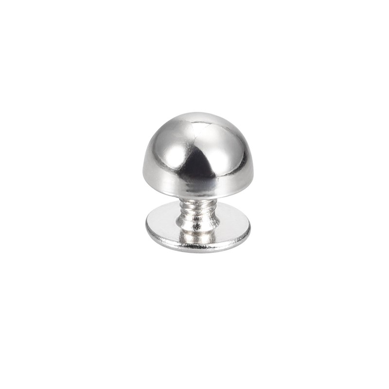 20 Sets 8x5mm Screw Back Rivets Solid Round Head Leather Studs Silver gallery