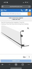 Flex Flat Face Pool Coping – Aluminum – White – 6 8 Ft.