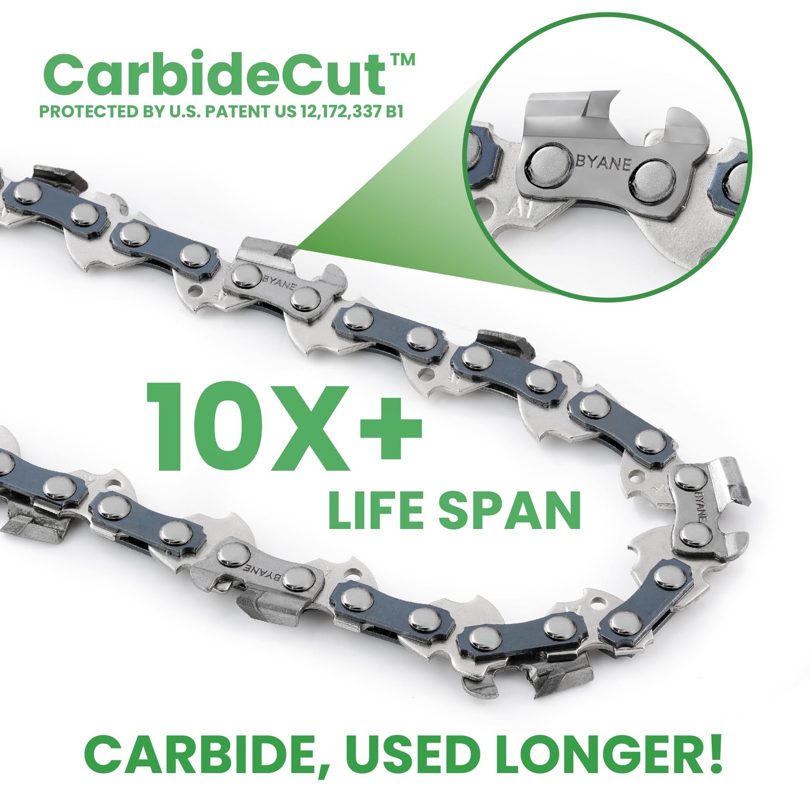 12-Inch Carbide Chainsaw Chain, 3/8" LP Pitch, .043" Gauge, 45 Drive Links fo... gallery