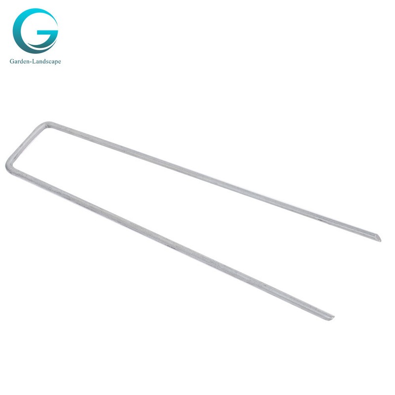 500 Pack U-Pin Garden Stakes Galvanized Landscape Sod Staples 11 Gauge 6 Inch gallery