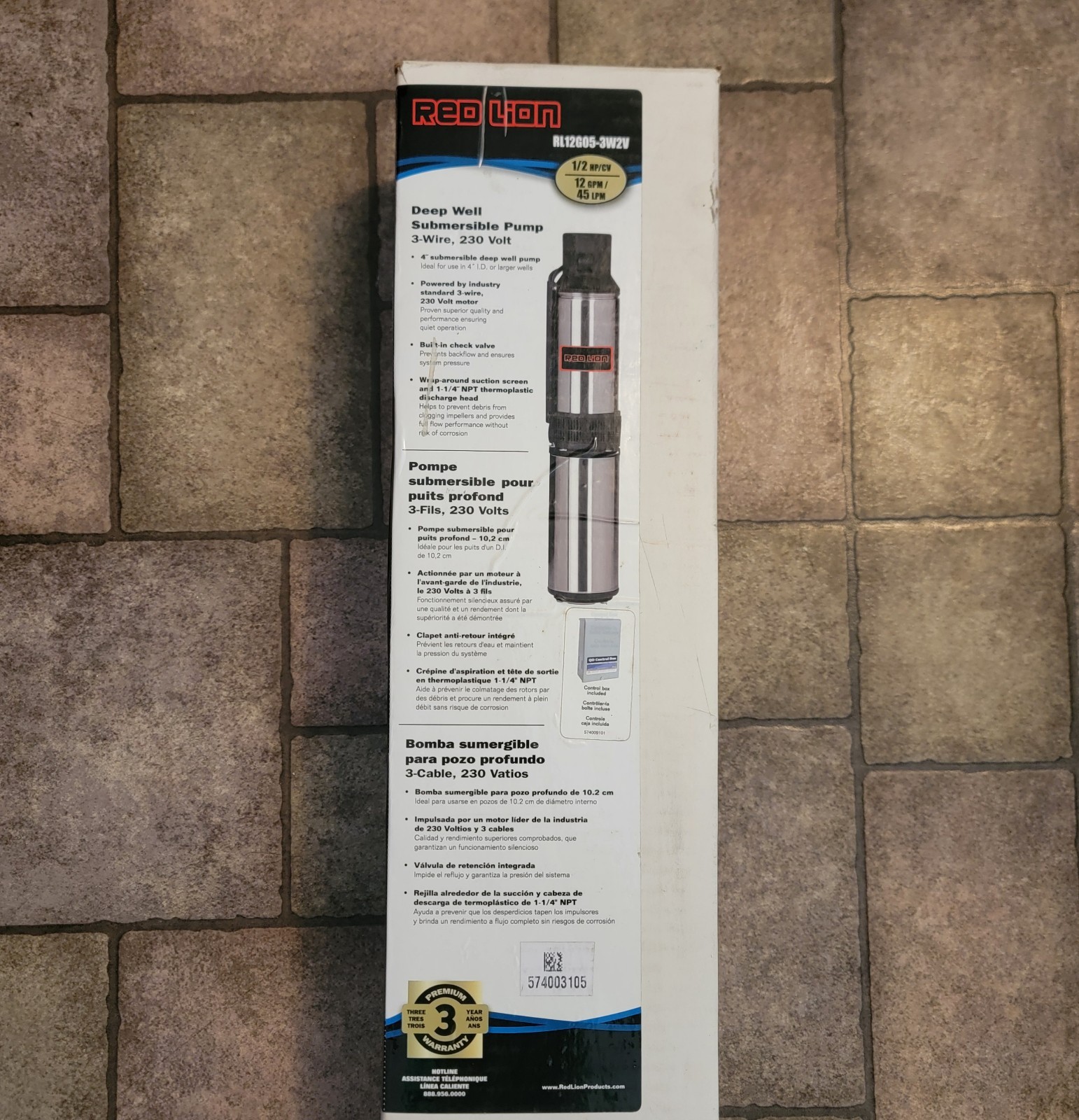 Red Lion 4" Deep Well Submersible Pump, 12 GPM, 1/2HP, 3Wire, 230V, RL12G05-3W2V gallery