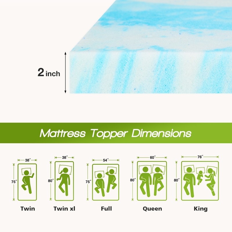 Memory Foam Comfort Bed Topper, Soft Mattress Pad for Camper or Sleeper Sofa gallery