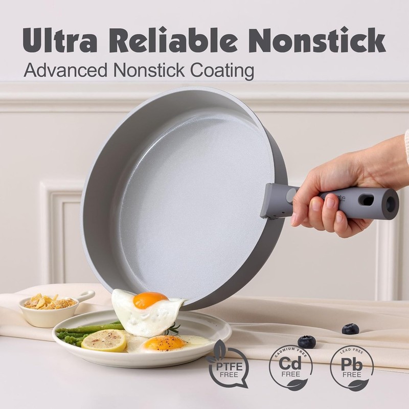 Dishwasher Safe 17-Piece Induction-Compatible Cookware Set with Ceramic Coating gallery