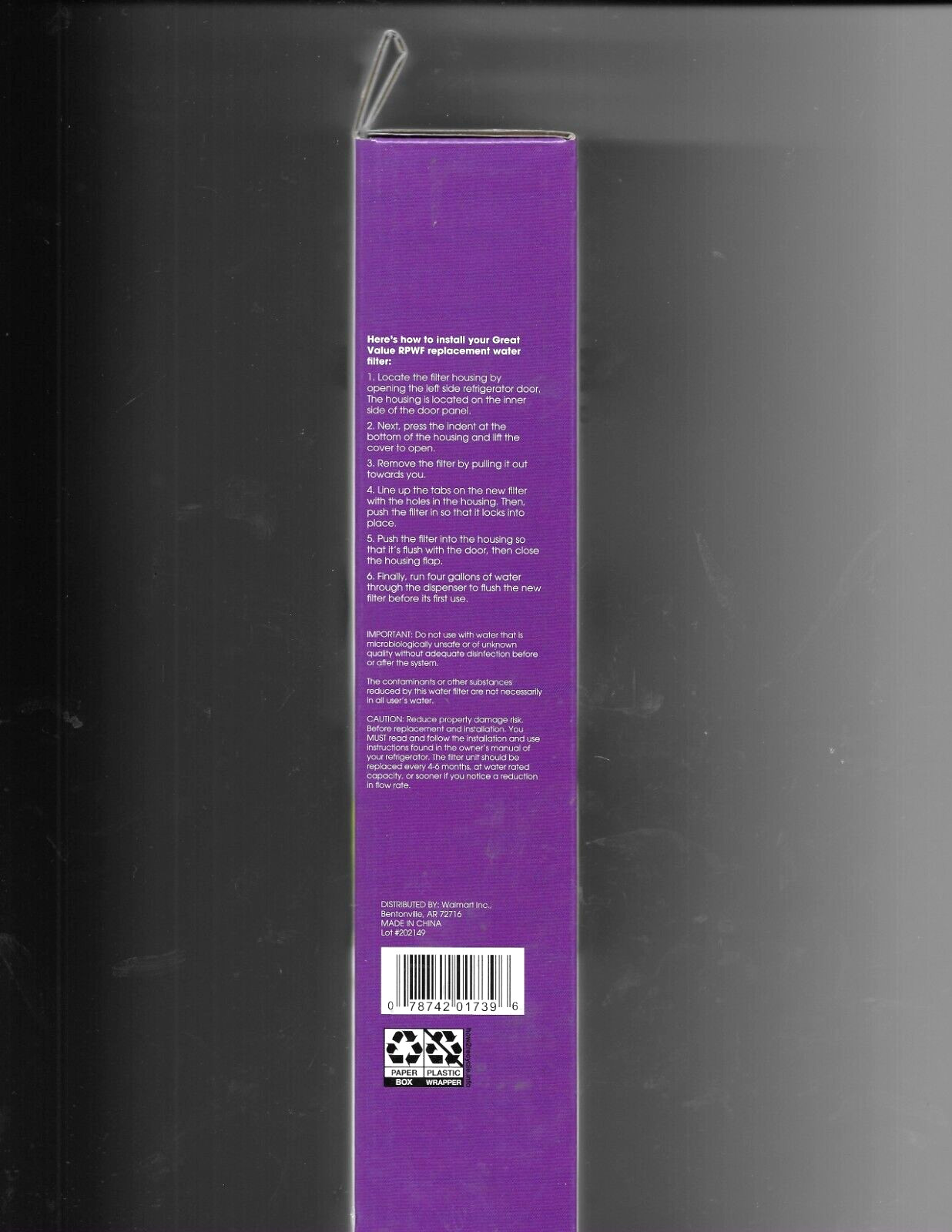 Great Value Replacement Refrigerator Water Filter GE RPWF Sealed NEW gallery