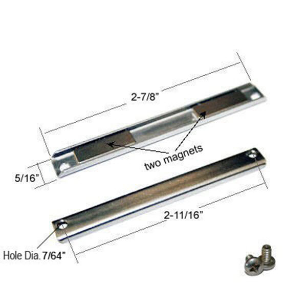 Shower Door Replacement Magnet w/ Screws - 2-7/8" long gallery