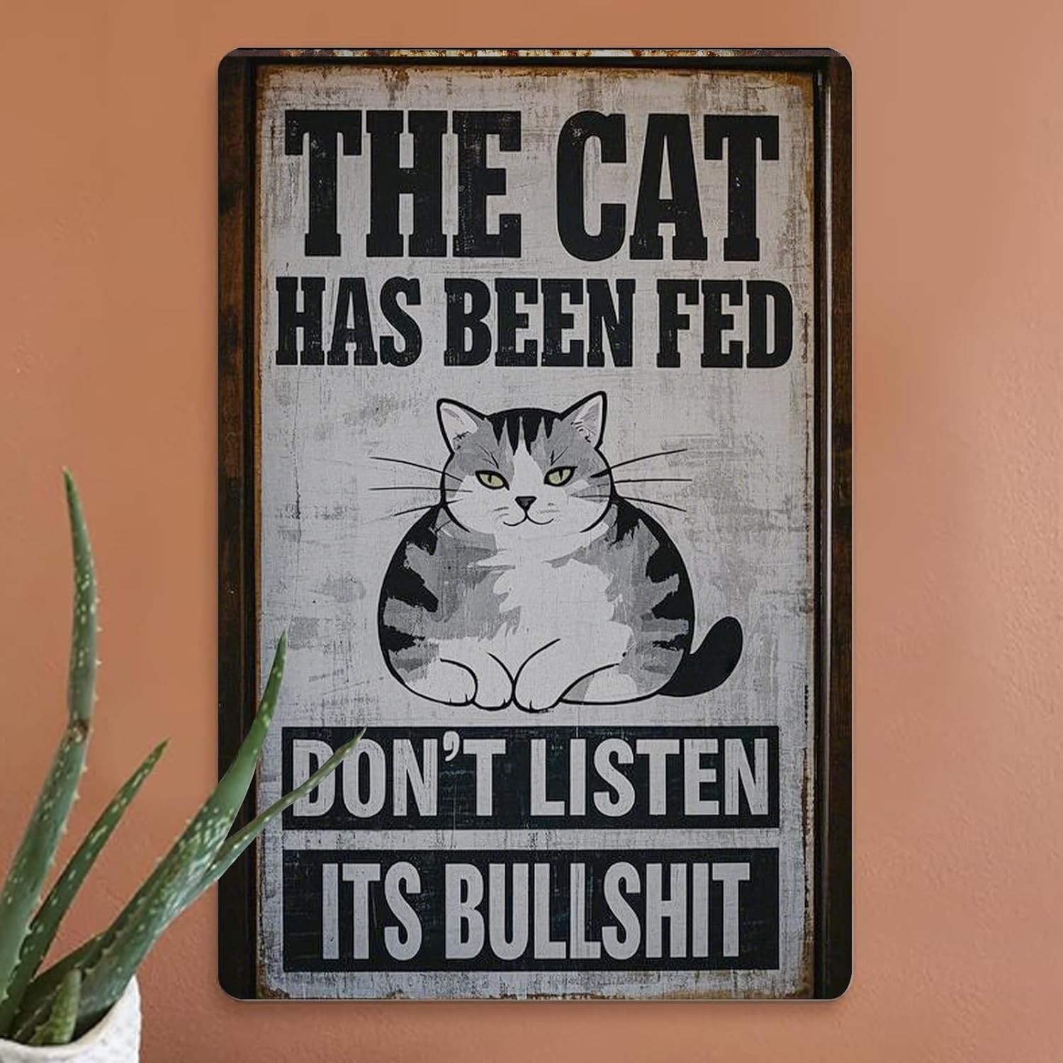 Funny Cat Tin Metal Signs 8x12 Decor Humorous Quotes Vintage Wall Art Poster Pla gallery
