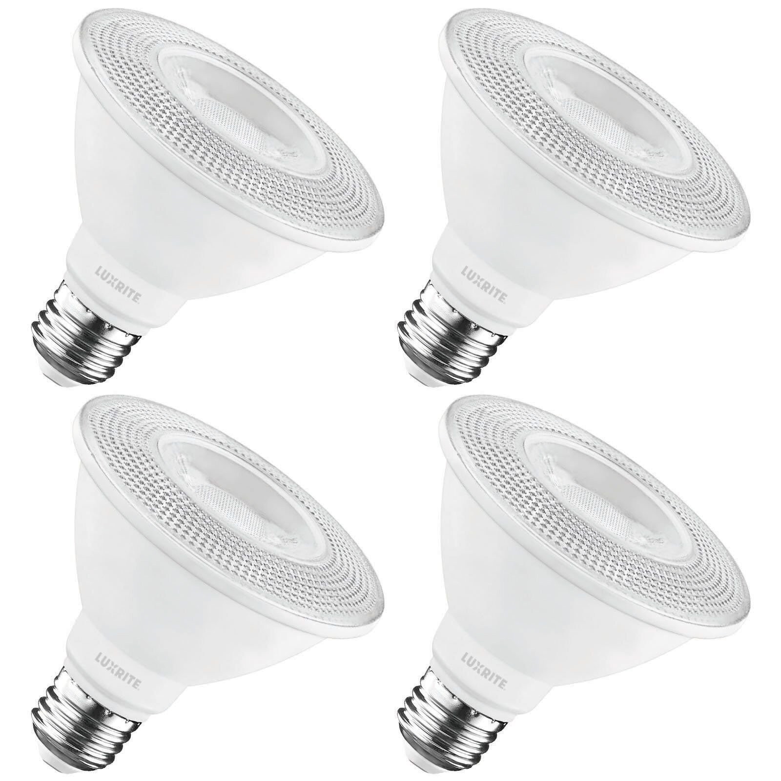 Luxrite PAR30 Short Neck LED Light Bulb 11W=75W 3500K 900LM Dimmable E26 4-Pack gallery