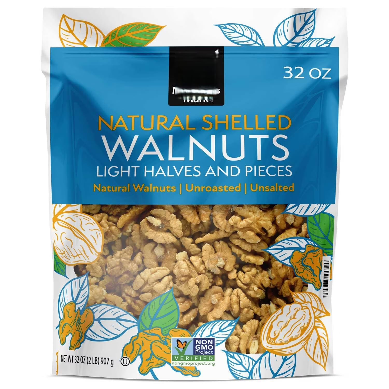 Member Marks Natural Shelled Walnuts - Light Halves & Pieces, 32 oz Resealable gallery