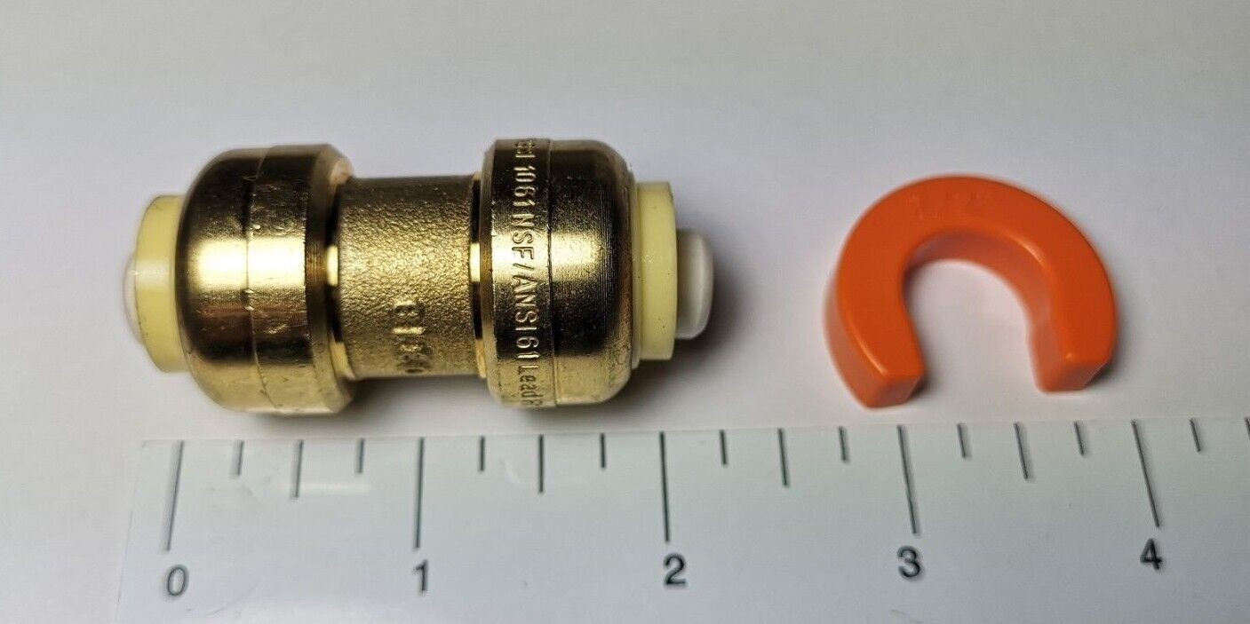 30 Pcs. 1/2" x 1/2" Push Fit Coupling with 1 Removing Clip gallery