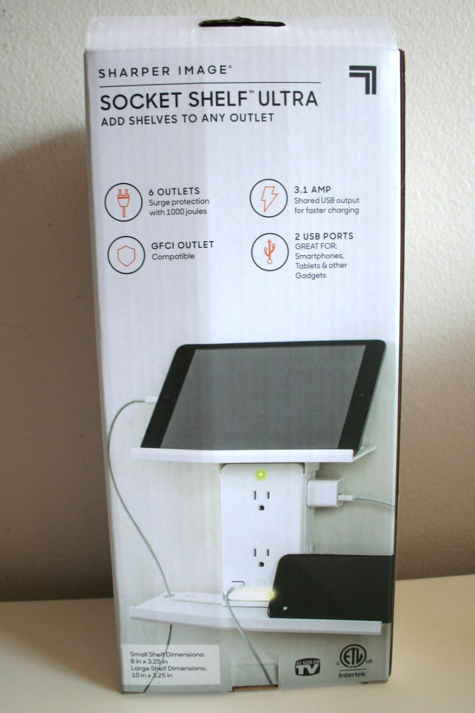 Sharper Image Socket Shelf 6 Outlets 2 USB Ports gallery