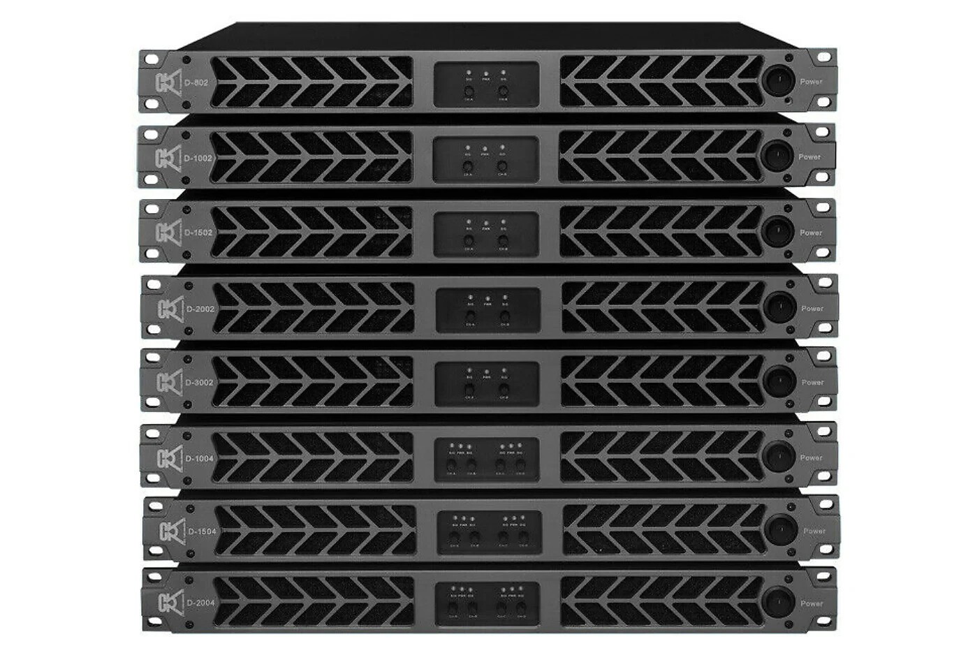 CVR D-2004 Series Professional Power Amplifier 1 Space 2000 Watts x4 at 8Ω BLACK gallery