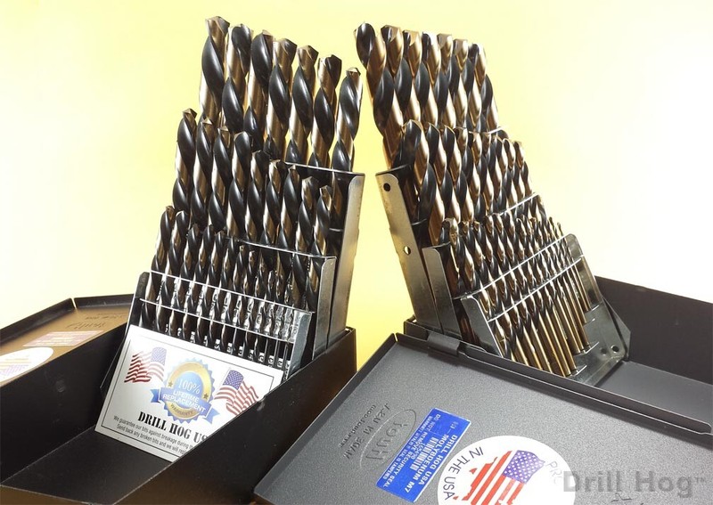 Drill Hog® 58 Pc Left Hand Drill Bit Set Left Hand Drills Reverse Twist Moly M7 gallery