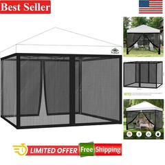 Universal 10×10 ft Bug Screen Tent with Zipper Doors for Camping & Backyard Use
