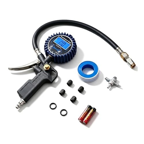 Digital Tire Pressure Gauge with Inflator, 3-250 PSI Air Chuck & Compressor gallery
