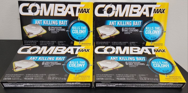 Combat Max Source Kill Ant Báit Killing Indoor Outdoor Lot of 12 - 6 Station Pac gallery
