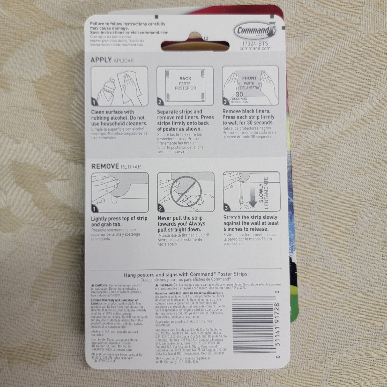 2 Packs 3M Command Sign Poster Picture Hanging Adhesive Strips - Total 32 Strips gallery