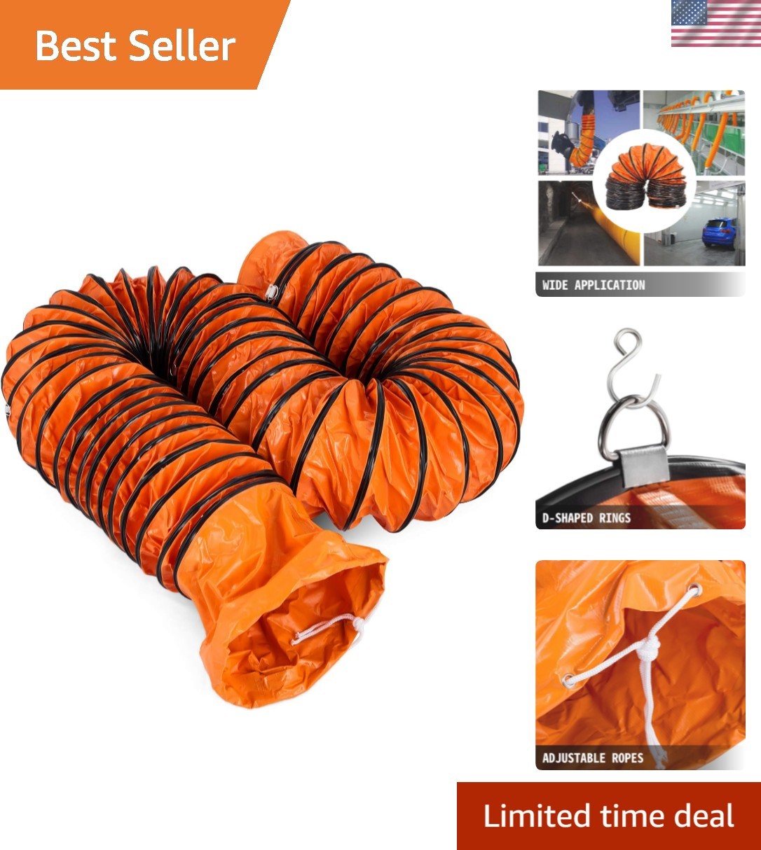 32ft Duct Hosing PVC Flexible Ducting Hose for 12inch Utility Blower Ventilat... gallery