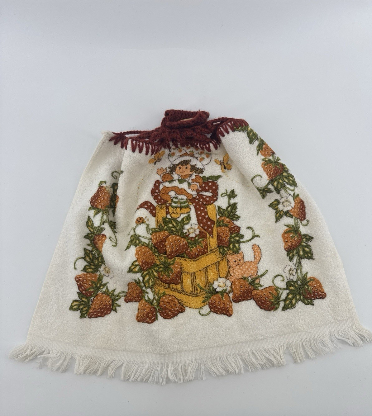 Vintage Mid Century Strawberry Shortcake Terrycloth Hanging Kitchen Towel gallery