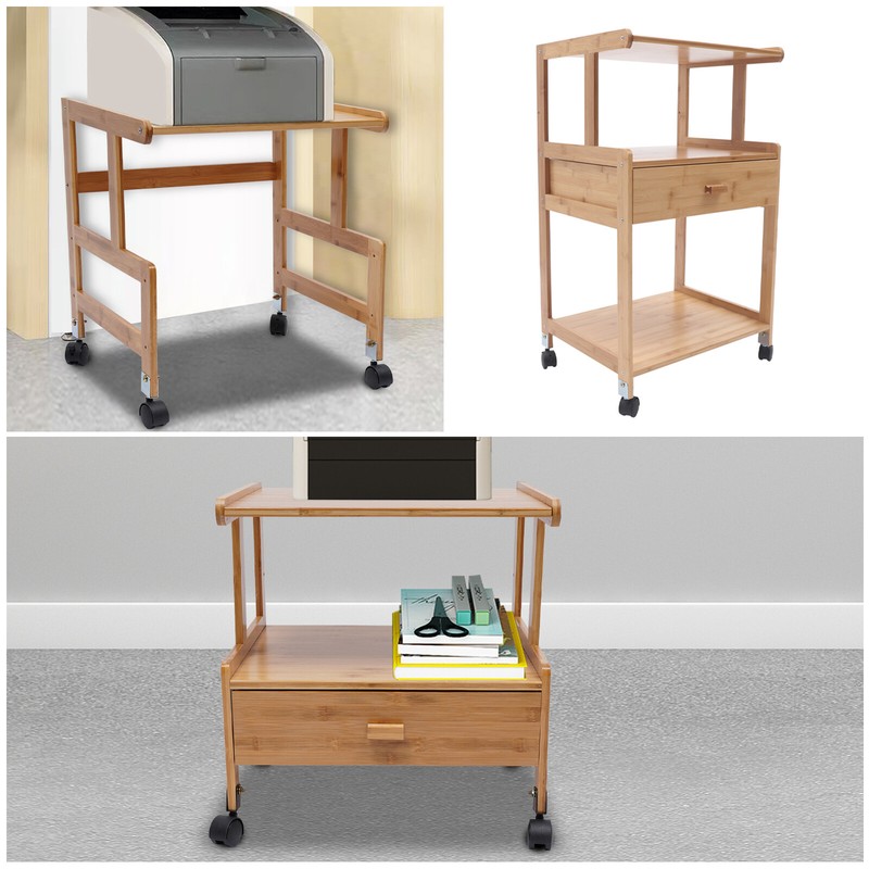 Mobile Printer Stand Holder Rolling Cart with Wheels for Home &Office 1/2/3 Tier gallery