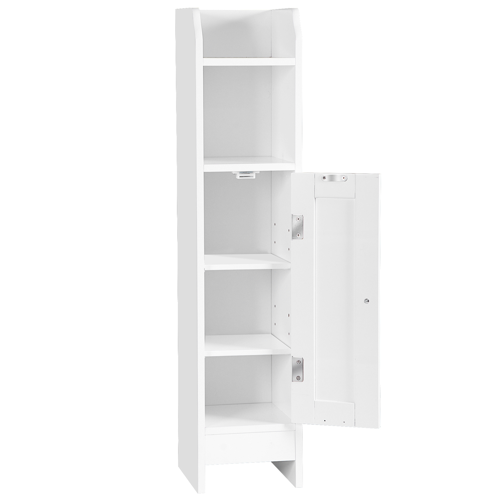 Small Bathroom Storage Cabinet White Floor Standing w/ Door & Shelves Storage gallery