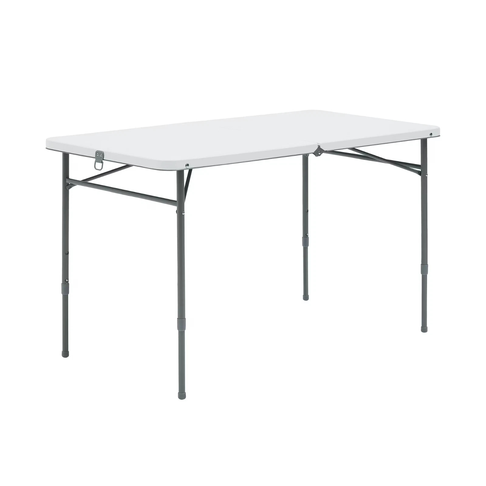 Mainstays 4 Foot Fold-in-Half Adjustable Folding Table, White gallery