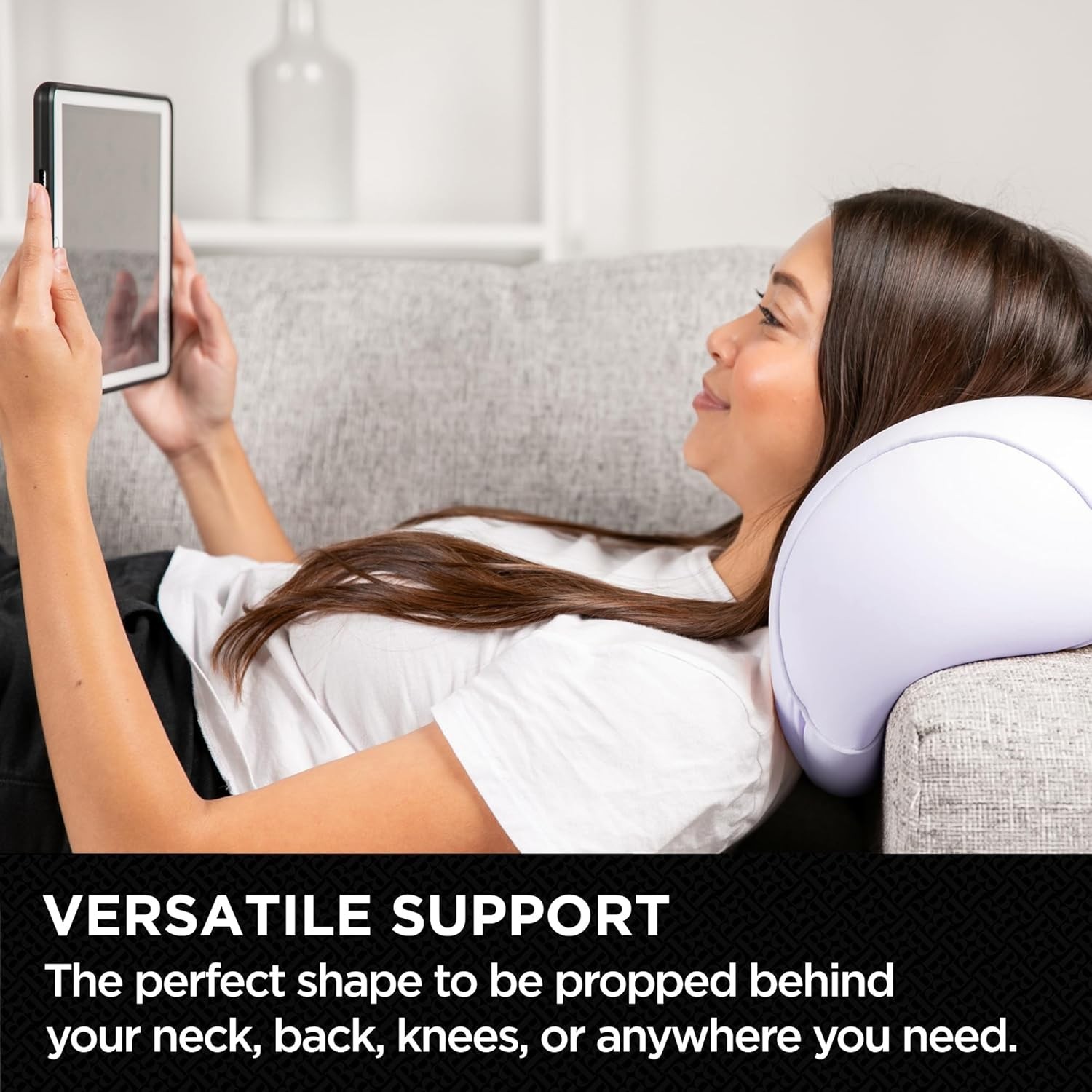 Brookstone Squishy FOM Cushion Pillow - The Original Stretchy, Comfy, Lilac gallery