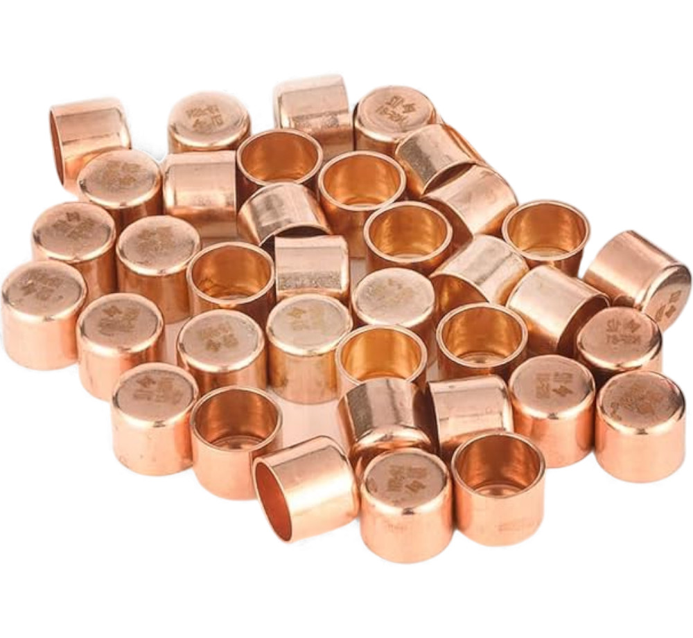 EFIELD 1/2" Copper Pipe End Cap Plug Solder Fittings, 1-25 Packs , Lead Free