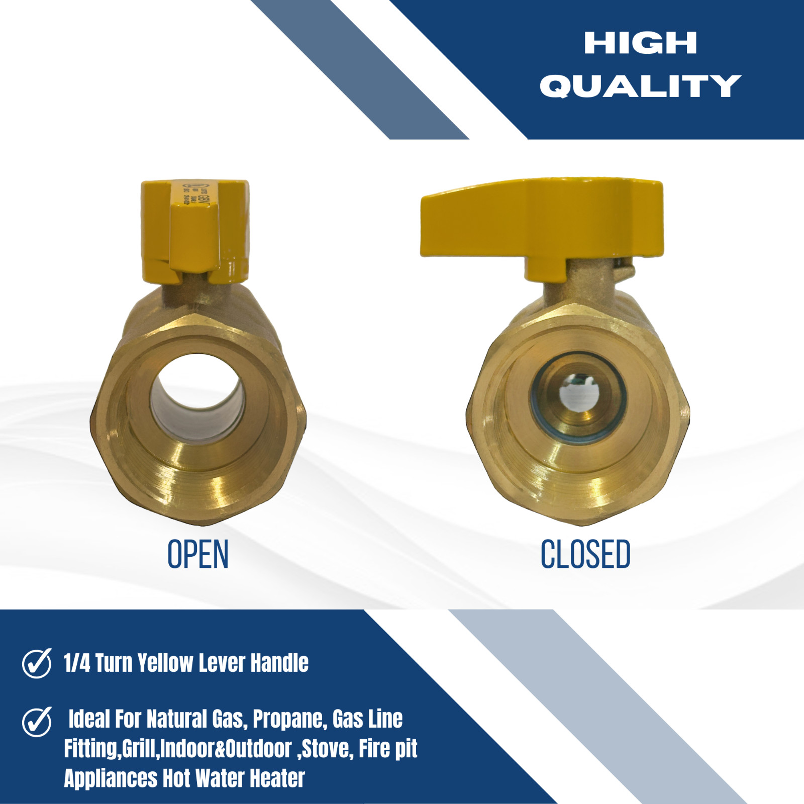 10) 3/4" IPS BRASS GAS BALL VALVE, CSA APPROVED 1/4 TURN - PROPANE, NATURAL GAS gallery