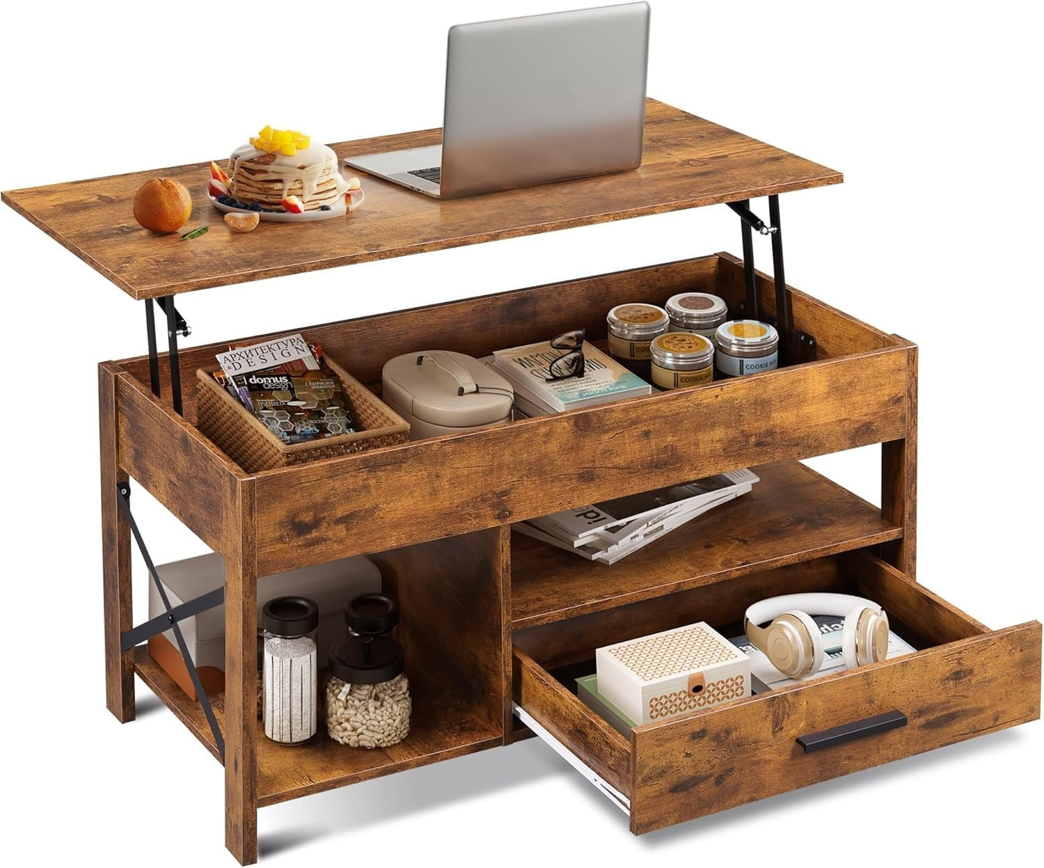 Coffee Table, 39" Lift Top Coffee Table with Hidden Compartment, Storage Drawers gallery