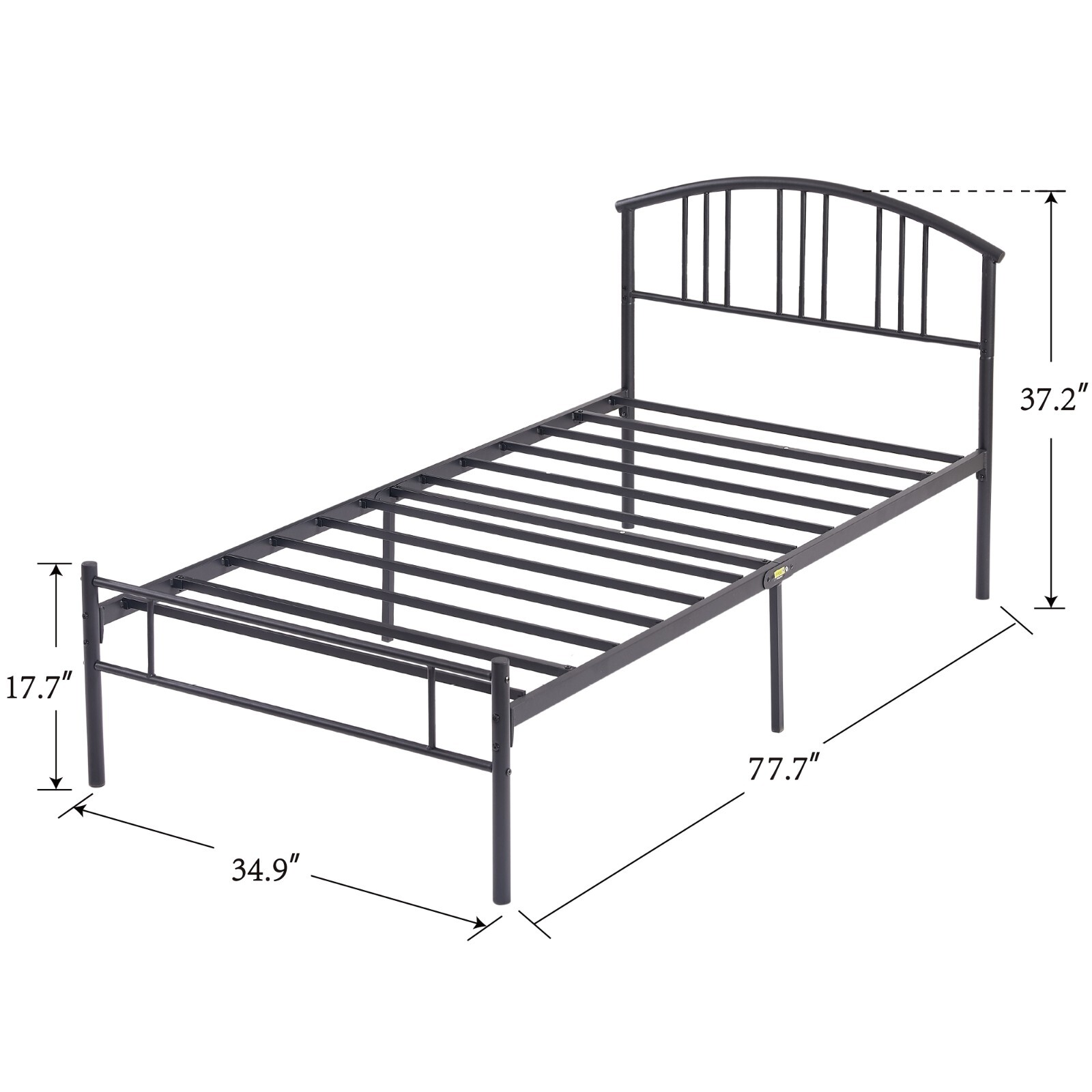 Twin Full Queen Size Metal Bed Frame with Headboard Steel Slats Support Modern gallery